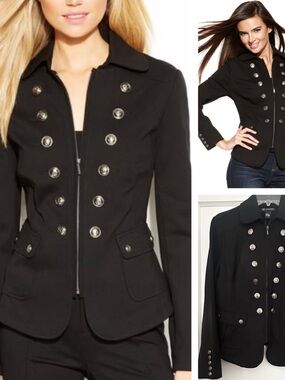 INC International Concepts Military-Style Zip- Up Jacket